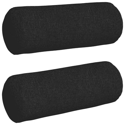 VidaXL Nackenkissen 2 Stück schwarz ø 25 x 70 cm Stoff