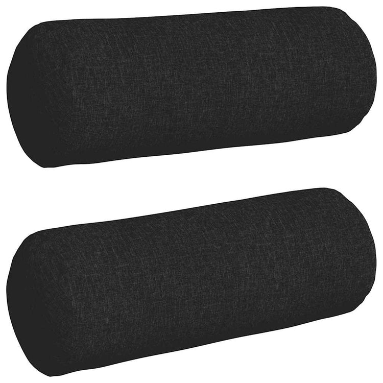 VidaXL Nackenkissen 2 Stück schwarz ø 25 x 70 cm Stoff
