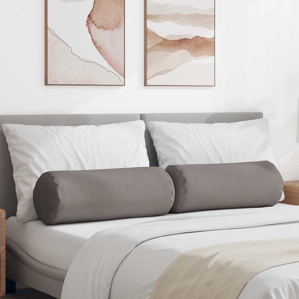 VidaXL Nackenkissen 2 Stück Taupe ø 25 x 70 cm Stoff