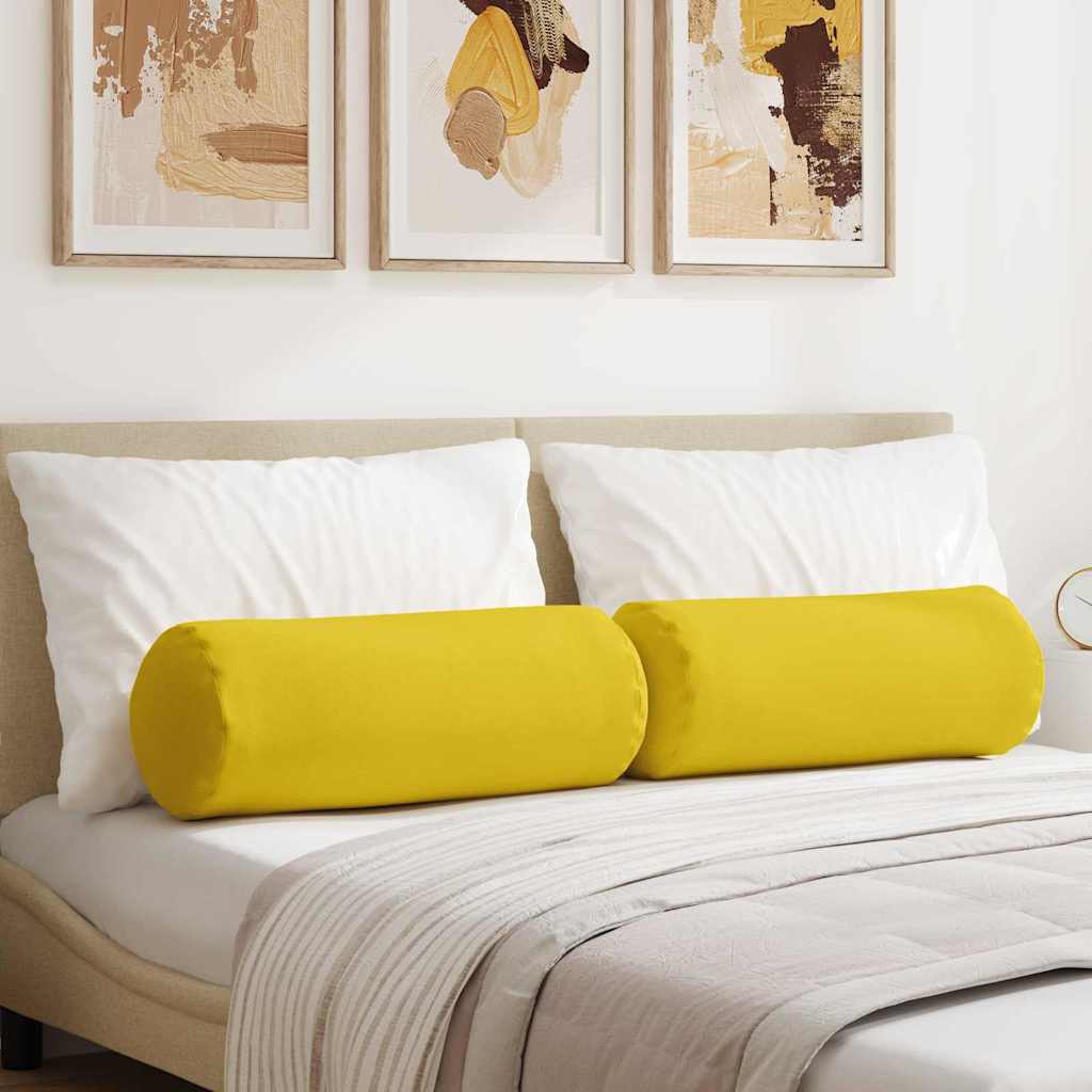 VidaXL Nackenkissen 2 Stück hellgelb ø 25 x 70 cm Stoff