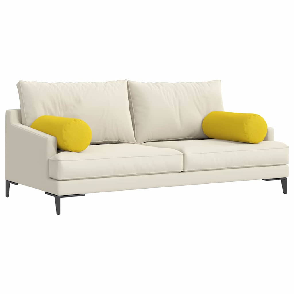 VidaXL Nackenkissen 2 Stück hellgelb ø 25 x 70 cm Stoff