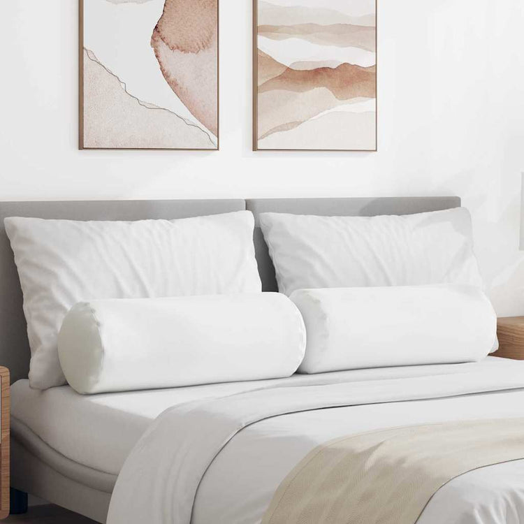 VidaXL Nackenkissen 2 Stück weiß ø 25 x 70 cm Stoff