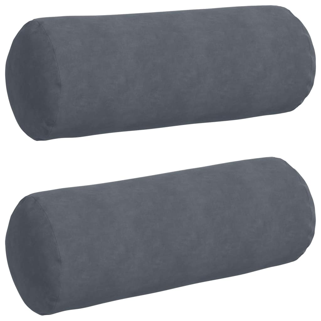 VidaXL Nackenkissen 2 Stück dunkelgrau ø 25 x 70 cm Cordstoff