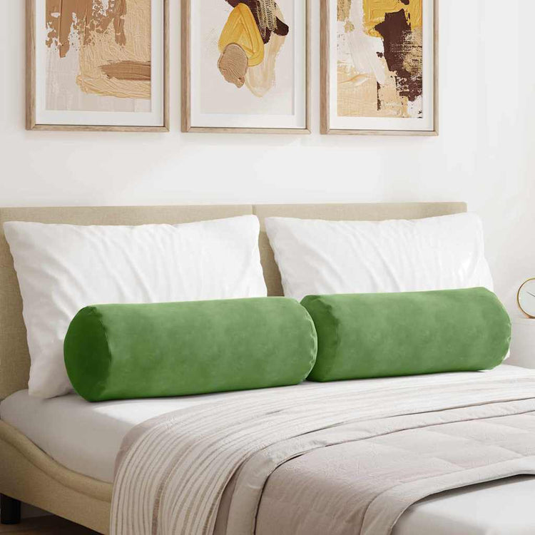 VidaXL Nackenkissen 2 Stück hellgrün ø 25 x 70 cm Cordstoff