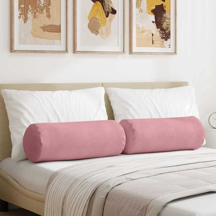 VidaXL Nackenkissen 2 Stück rosa ø 25 x 70 cm Cordstoff