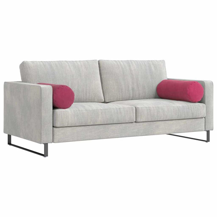 VidaXL Nackenkissen 2 Stück weinrot ø 25 x 70 cm Cordstoff