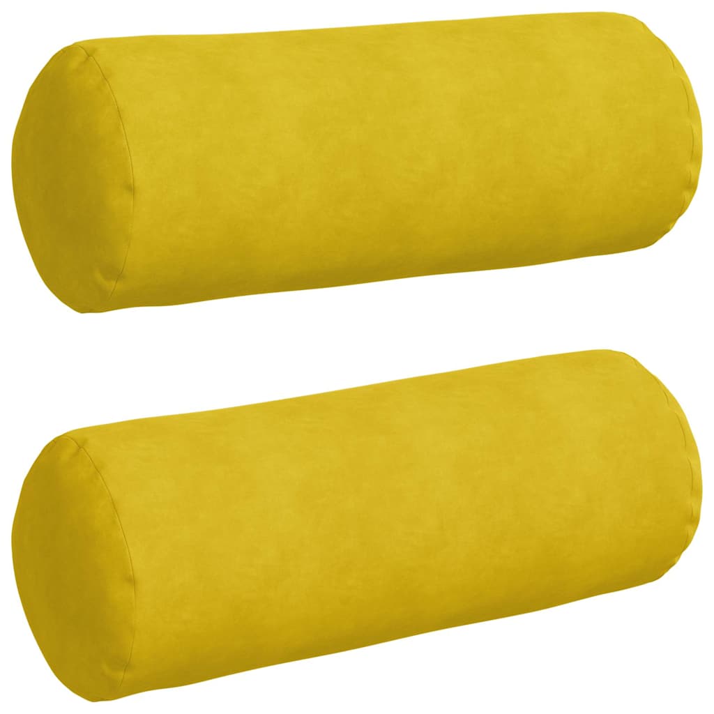 VidaXL Nackenkissen 2 Stück gelb ø 25 x 70 cm Cordstoff