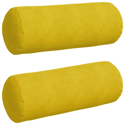 VidaXL Nackenkissen 2 Stück gelb ø 25 x 70 cm Cordstoff