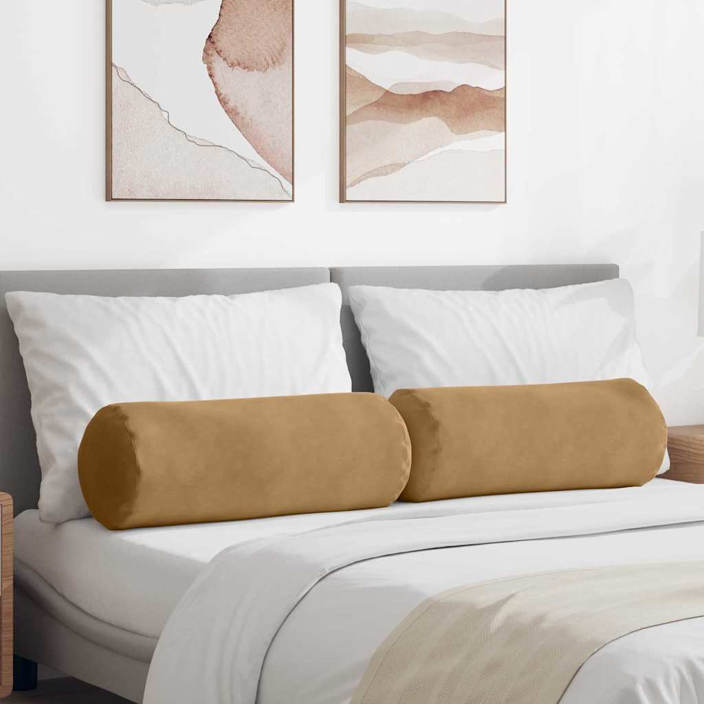 VidaXL Nackenkissen 2 Stück braun ø 25 x 70 cm Cordstoff