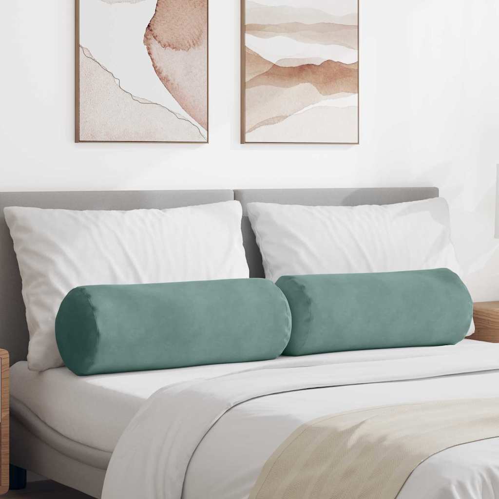 VidaXL Nackenrollenkissen 2 Stück meergrün ø 25 x 70 cm Cordstoff