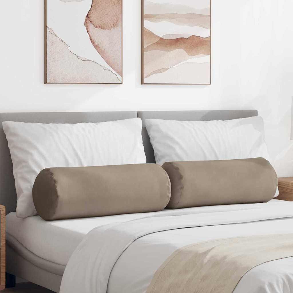 VidaXL Nackenkissen 2 Stück Taupe ø 25 x 70 cm Mikrofaserstoff