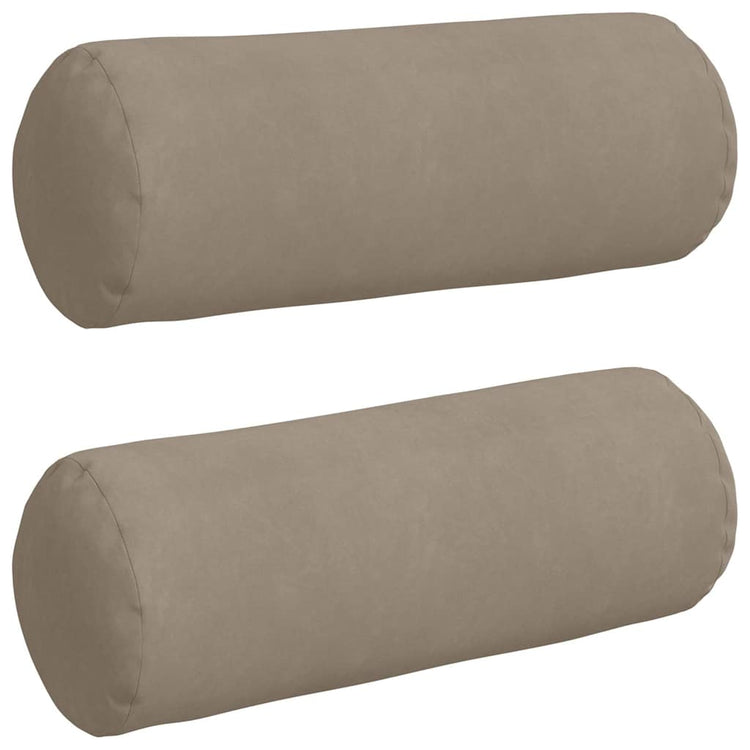 VidaXL Nackenkissen 2 Stück Taupe ø 25 x 70 cm Mikrofaserstoff