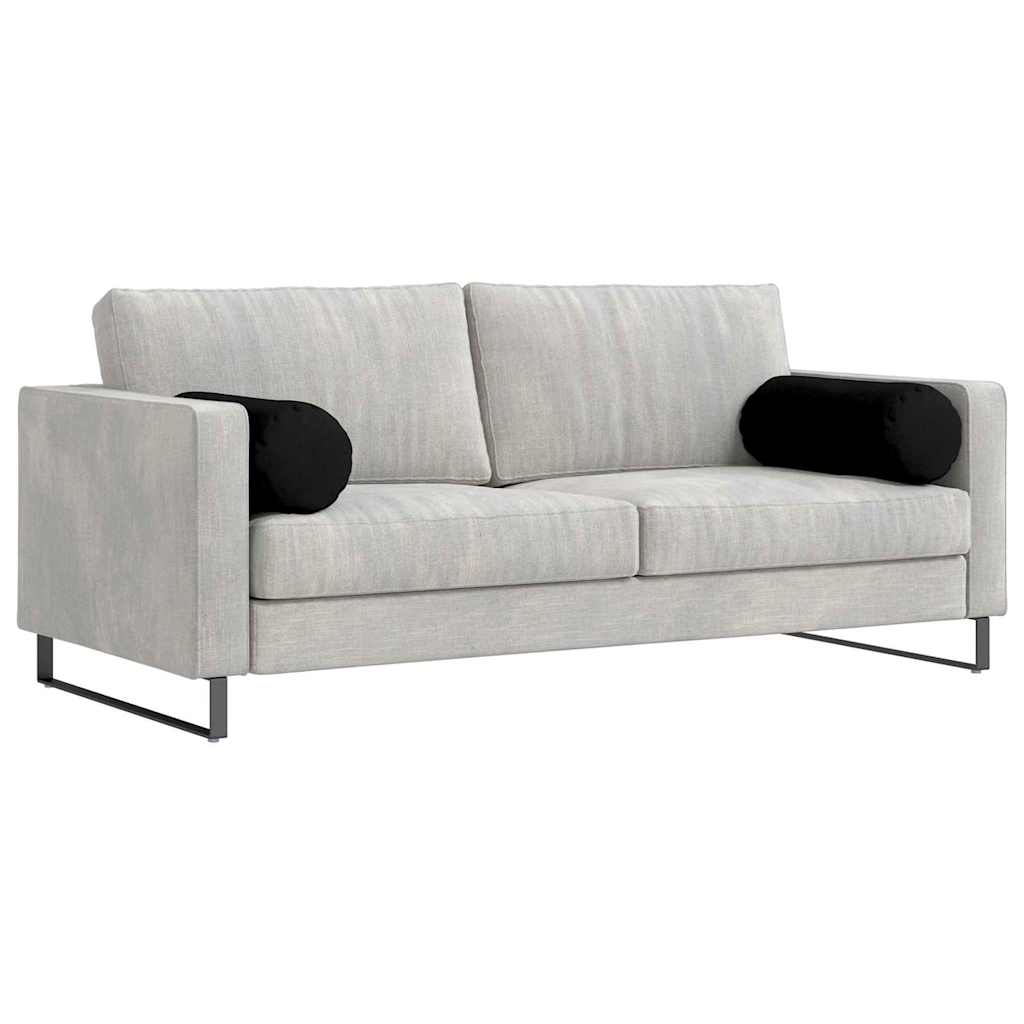 VidaXL Nackenkissen 2 Stück schwarz ø 25 x 70 cm Mikrofaserstoff