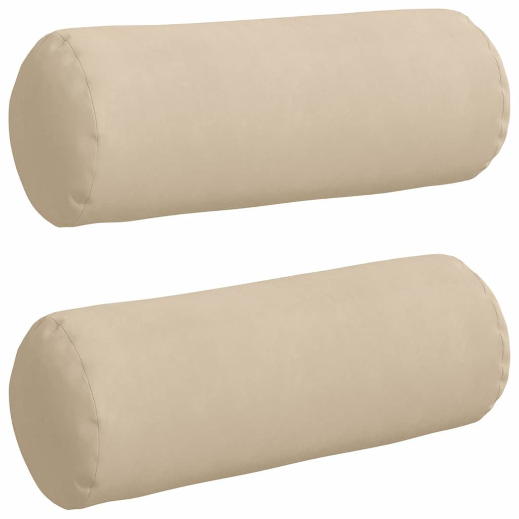 VidaXL Nackenkissen 2 Stück Creme ø 25 x 70 cm Mikrofaserstoff