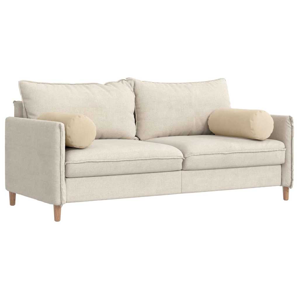 VidaXL Nackenkissen 2 Stück Creme ø 25 x 70 cm Mikrofaserstoff