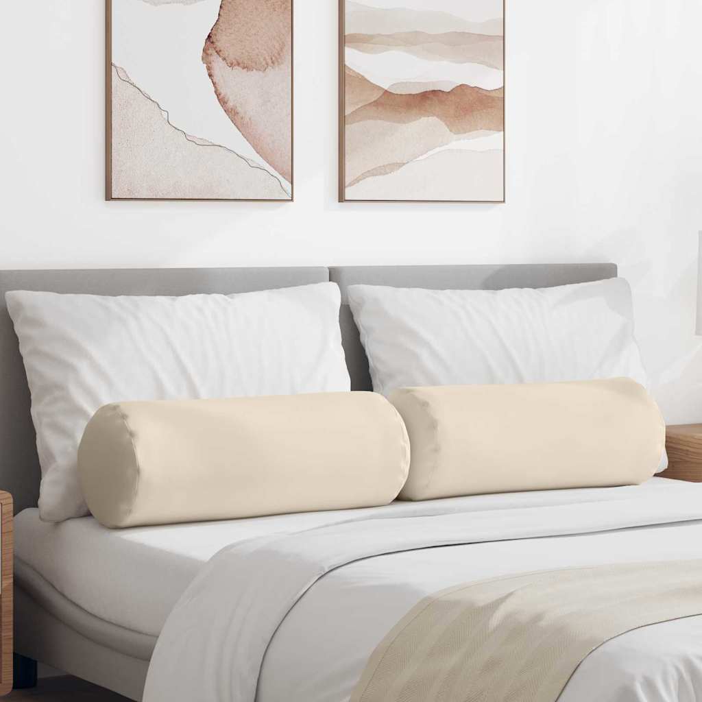 VidaXL Nackenkissen 2 Stück beige ø 25 x 70 cm Mikrofaserstoff