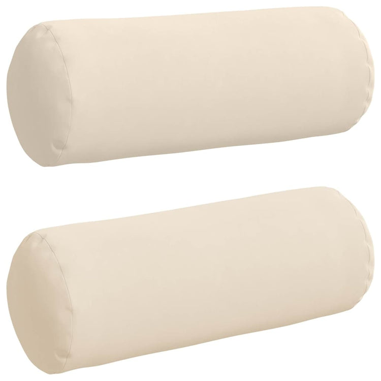 VidaXL Nackenkissen 2 Stück beige ø 25 x 70 cm Mikrofaserstoff