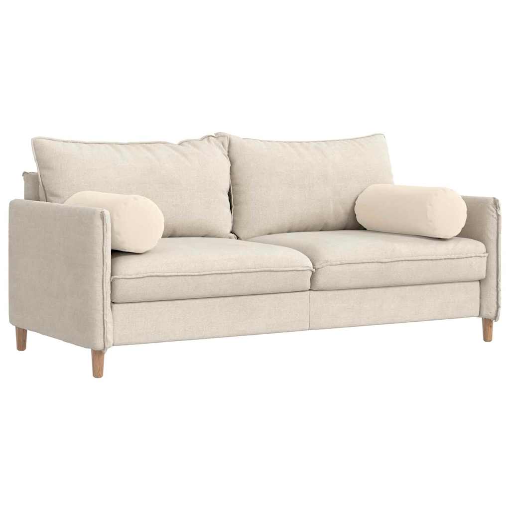 VidaXL Nackenkissen 2 Stück beige ø 25 x 70 cm Mikrofaserstoff