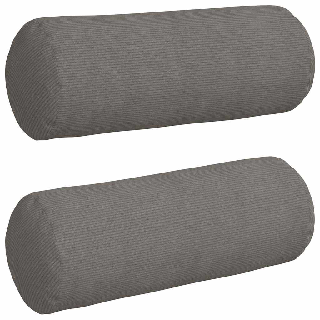 VidaXL Nackenkissen 2 Stück hellgrau ø 25 x 70 cm Cordstoff