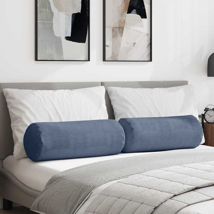 Vidaxx Nackenkissen 2 Stück blau ø 25 x 70 cm Cordstoff