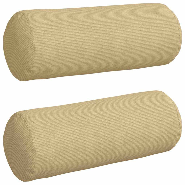VidaXL Nackenkissen 2 Stück grau grün ø 25 x 70 cm Cordstoff