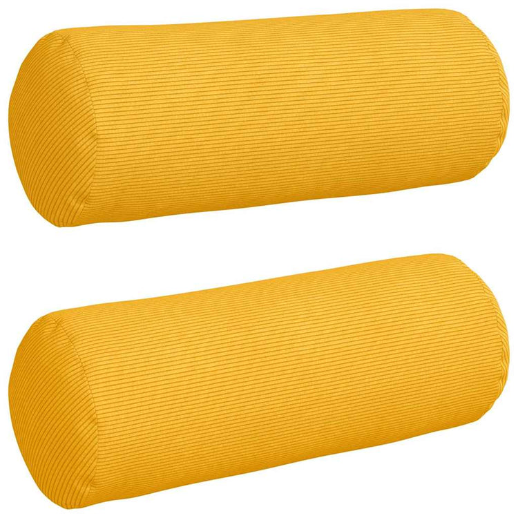 VidaXL Nackenkissen 2 Stück hellgelb ø 25 x 70 cm Cordstoff
