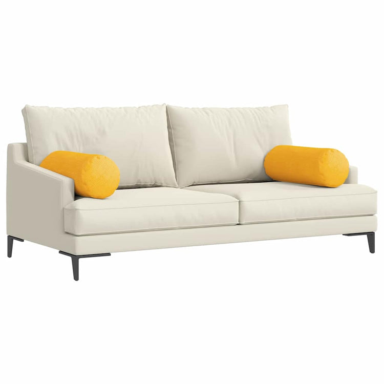 VidaXL Nackenkissen 2 Stück hellgelb ø 25 x 70 cm Cordstoff