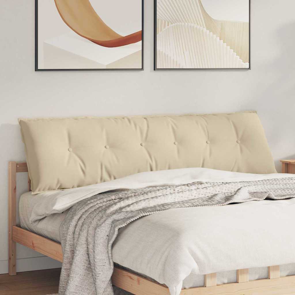 VidaXL Rückenkissen Creme 180 x 50 cm Mikrofaserstoff