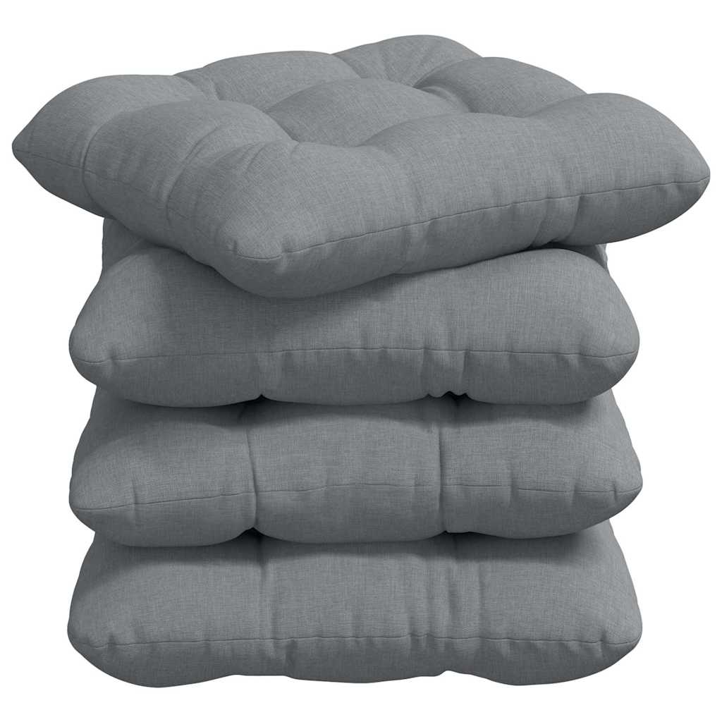 VidaXL Sitzkissen 4 Stück hellgrau 40 x 40 x 12 cm Stoff