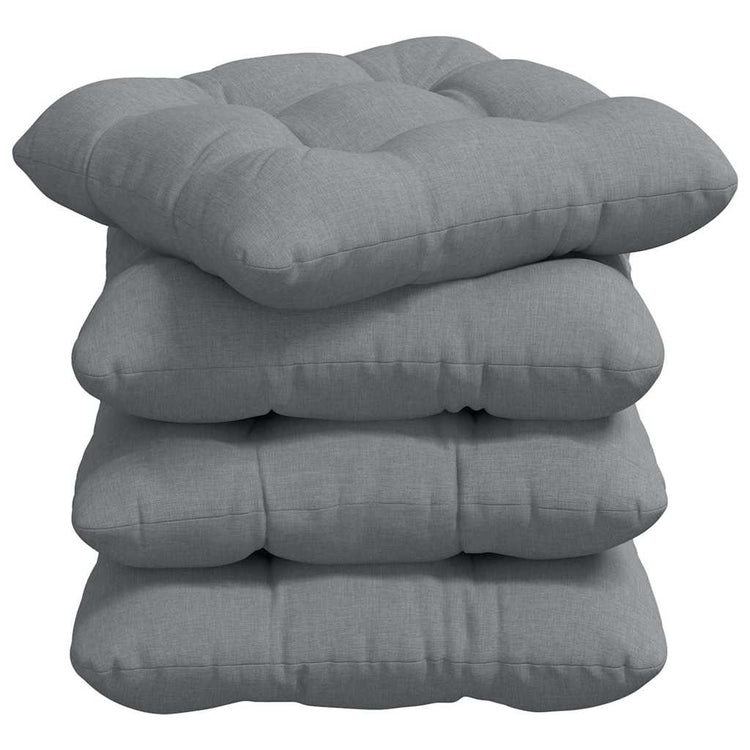 VidaXL Sitzkissen 4 Stück hellgrau 40 x 40 x 12 cm Stoff