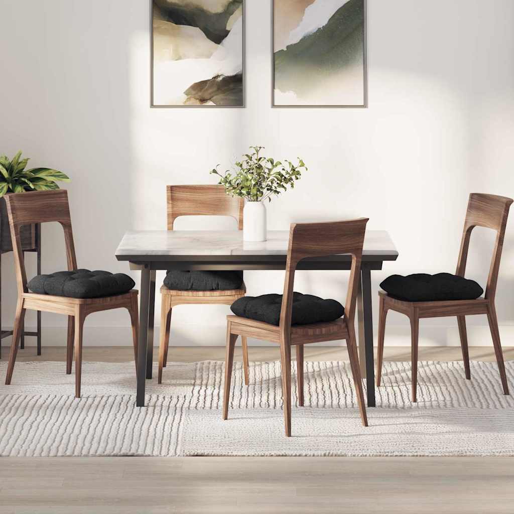 VidaXL Sitzkissen 4 Stück schwarz 40 x 40 x 12 cm Stoff