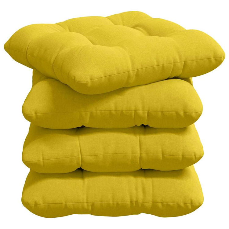 Vidaxl Sitzkissen 4 Stück hellgelb 40 x 40 x 12 cm Stoff