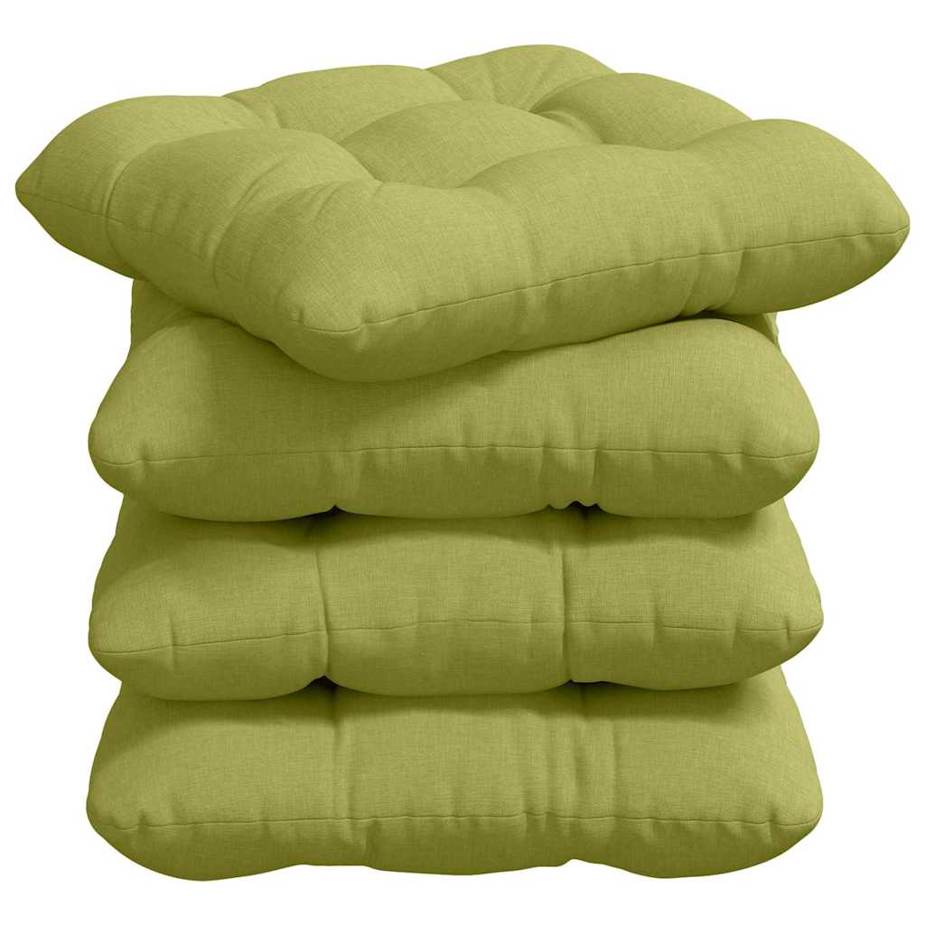 VidaXL Sitzkissen 4 Stück hellgrün 40 x 40 x 12 cm Stoff