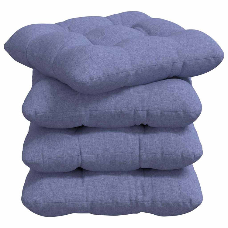 VidaXL Sitzkissen 4 Stück Jeansblau 40 x 40 x 12 cm Stoff