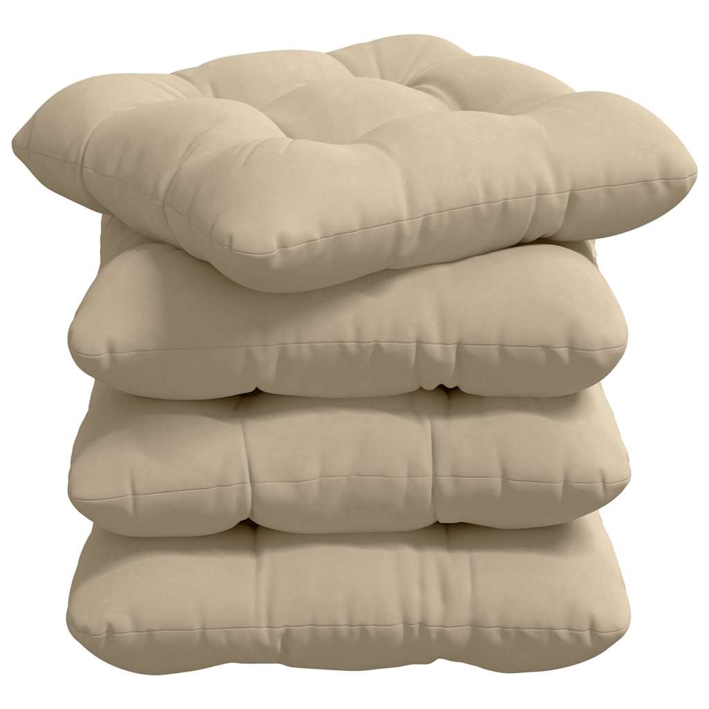 VidaXL Sitzkissen 4 Stück Creme 40 x 40 cm Mikrofaserstoff