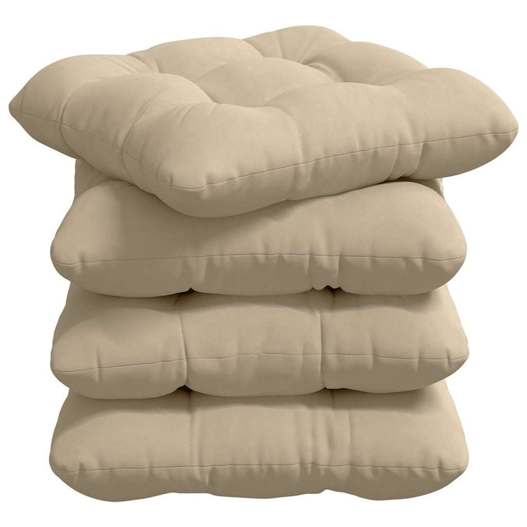 VidaXL Sitzkissen 4 Stück Creme 40 x 40 cm Mikrofaserstoff