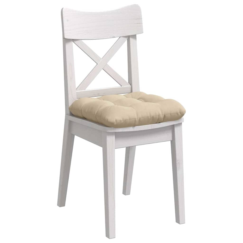 VidaXL Sitzkissen 4 Stück Creme 40 x 40 cm Mikrofaserstoff