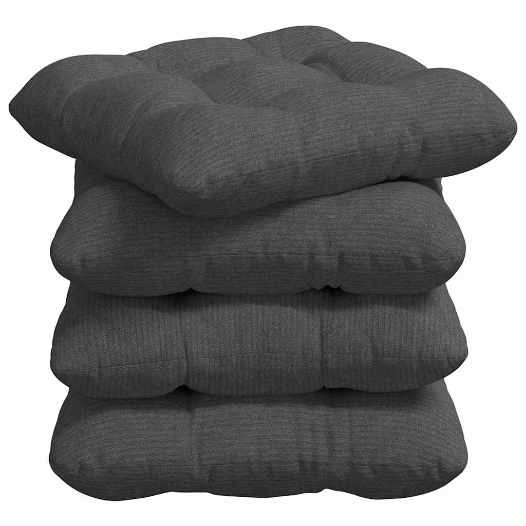 Vidaxx Sitzkissen 4 Stück dunkelgrau 40 x 40 cm Baumwollstoff