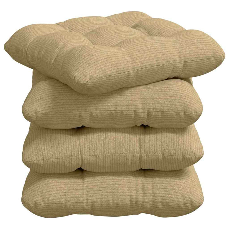 VidaXL Sitzkissen 4 Stück grau grün 40 x 40 cm Baumwollstoff
