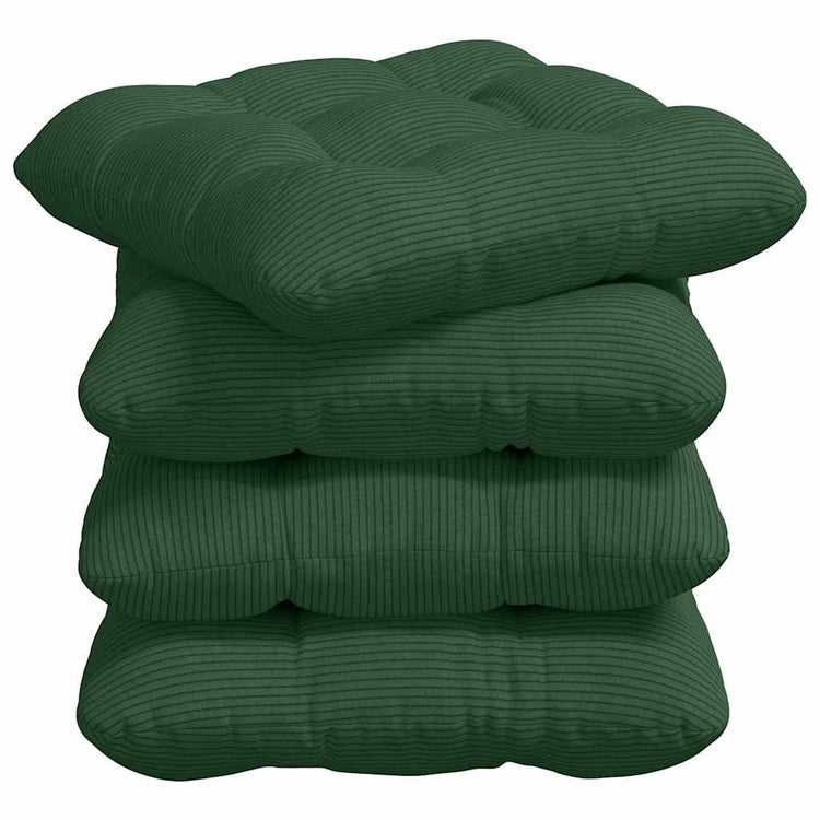 VidaXL Sitzkissen 4 Stück dunkelgrün 40 x 40 cm Baumwollstoff