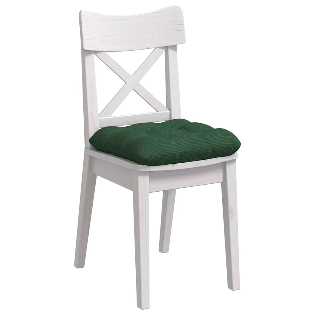 VidaXL Sitzkissen 4 Stück dunkelgrün 40 x 40 cm Baumwollstoff