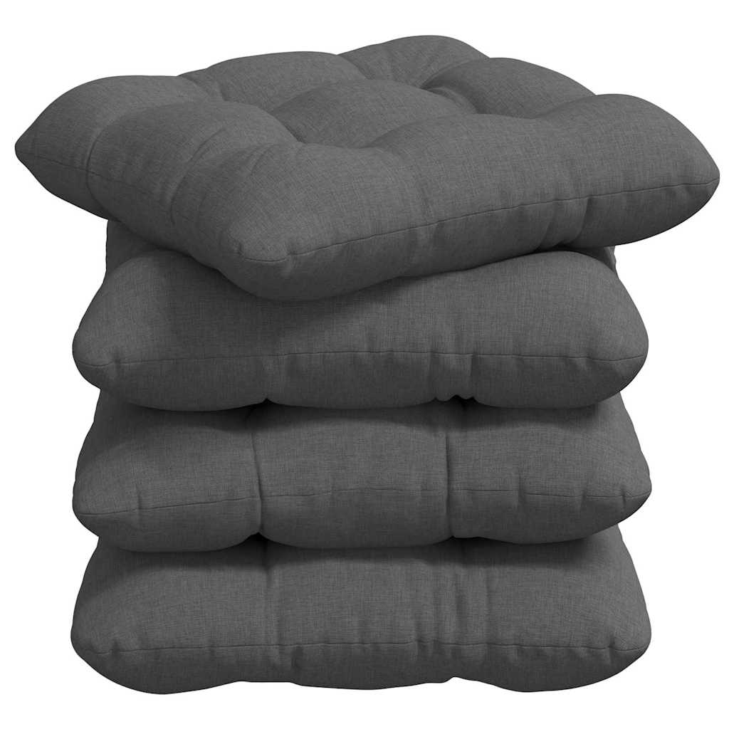 Vidaxx Sitzkissen 4 Stück dunkelgrau 45 x 45 x 12 cm Stoff