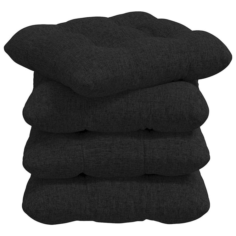 VidaXL Sitzkissen 4 Stück schwarz 45 x 45 x 12 cm Stoff