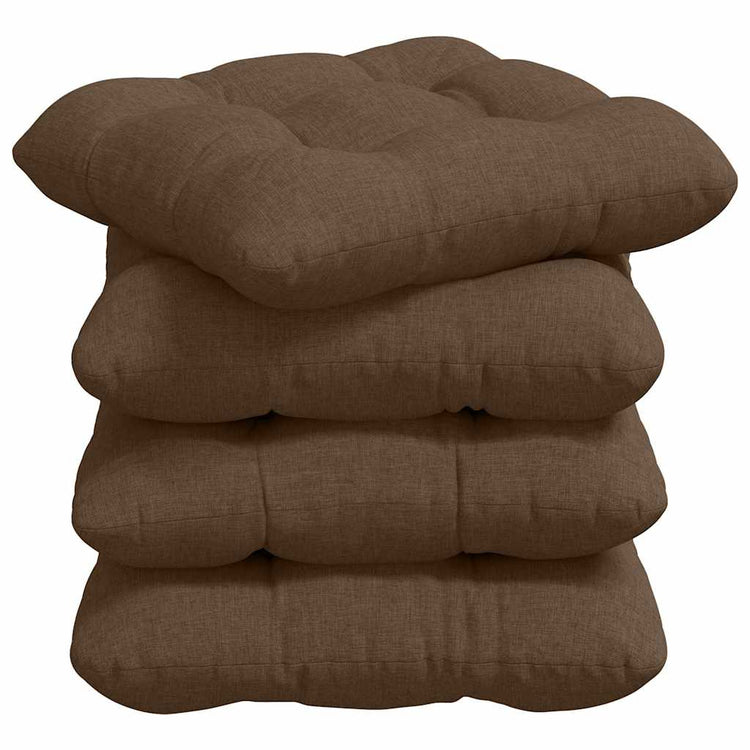 VidaXL Sitzkissen 4 Stück braun 45 x 45 x 12 cm Stoff