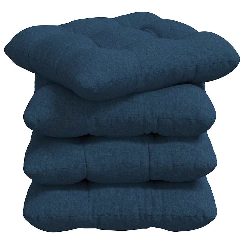 VidaXL Sitzkissen 4 Stück blau 45 x 45 x 12 cm Stoff