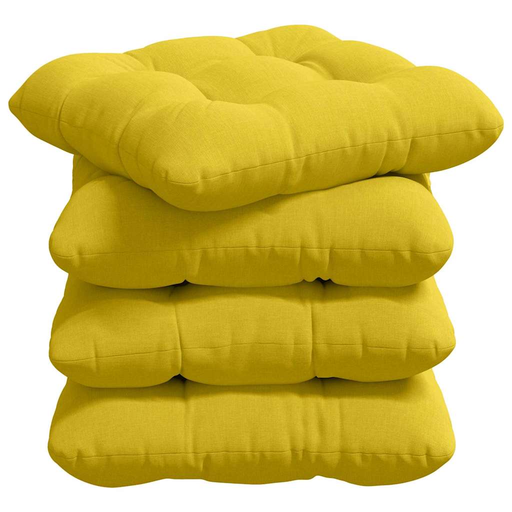 Vidaxl Sitzkissen 4 Stück hellgelb 45 x 45 x 12 cm Stoff