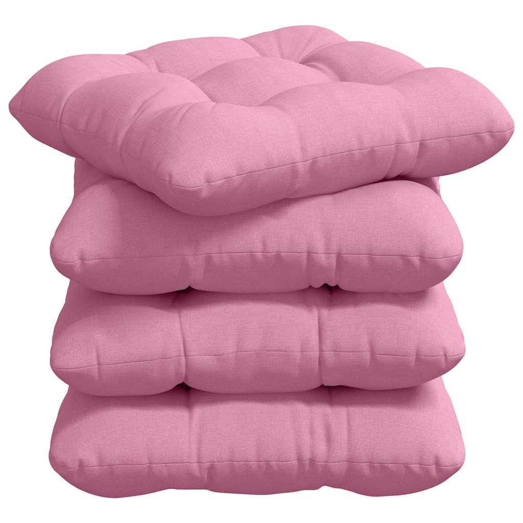VidaXL Sitzkissen 4 Stück rosa 45 x 45 x 12 cm Stoff