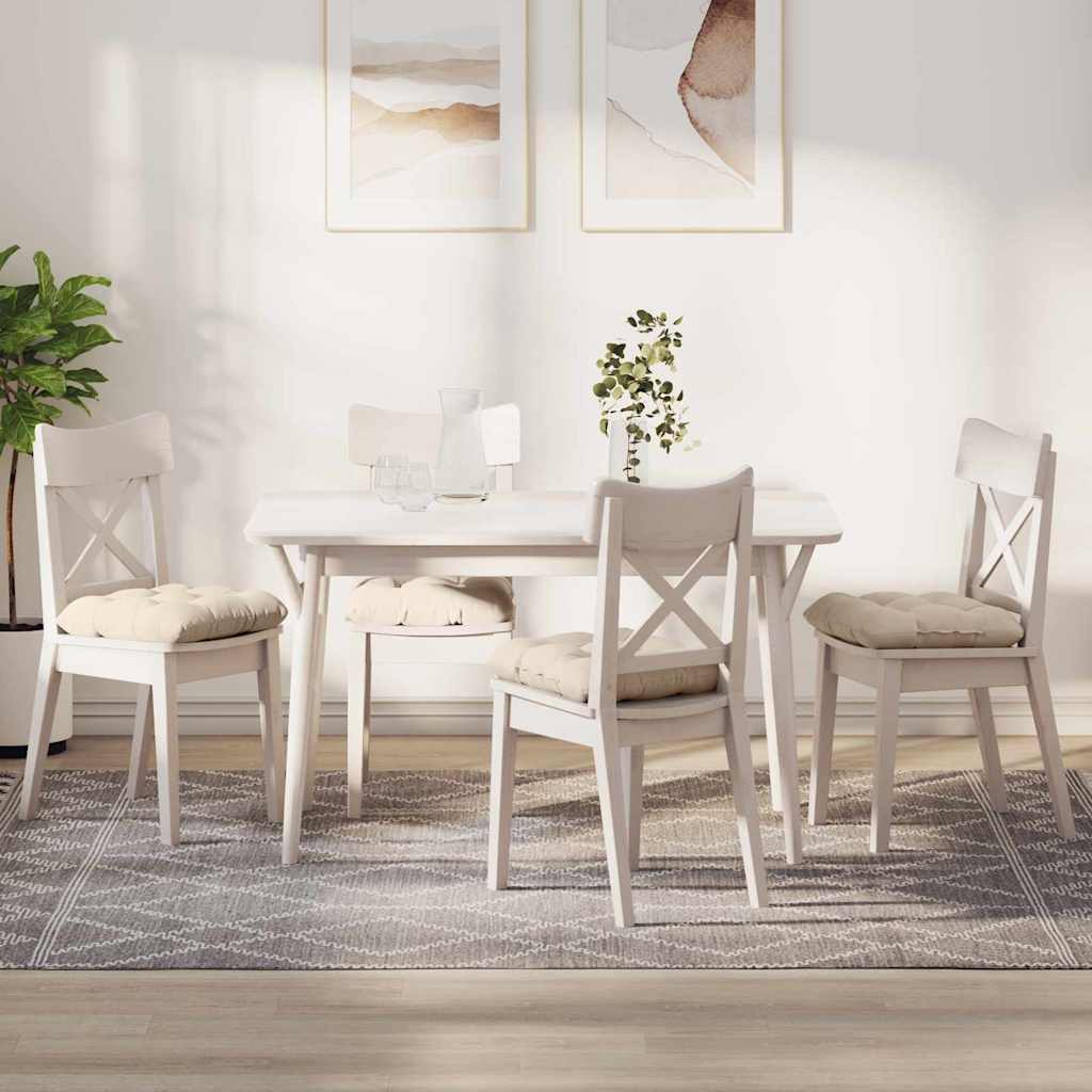 VidaXL Sitzkissen 4 Stück beige 45 x 45 cm Mikrofaserstoff