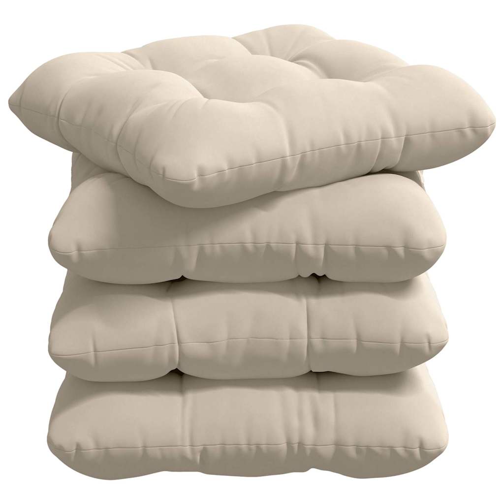 VidaXL Sitzkissen 4 Stück beige 45 x 45 cm Mikrofaserstoff