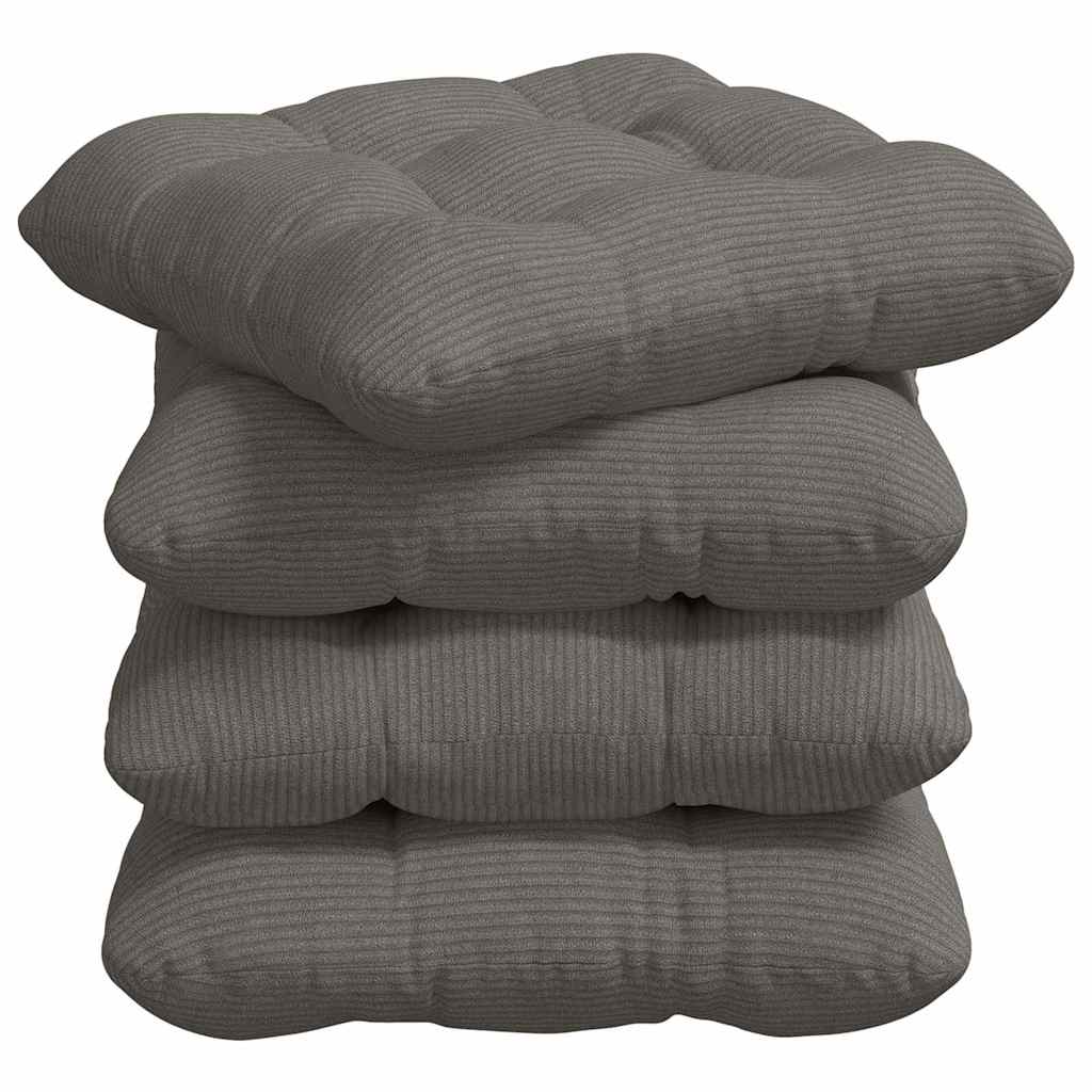 VidaXL Sitzkissen 4 Stück hellgrau 45 x 45 cm Baumwollstoff